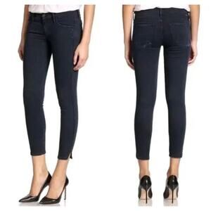 MOTHER The Vamp Jeans Dye Navy Dark Wash Stretch Crop Mid Rise Womens Size 28